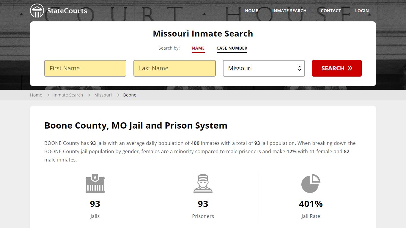 Boone County, MO Inmate Search - StateCourts